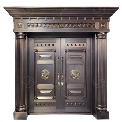 China American Design Front Door Fire Proof Good Luxury High Security Sealing Galvanized Steel Door With Roman Pillar For Villa for sale