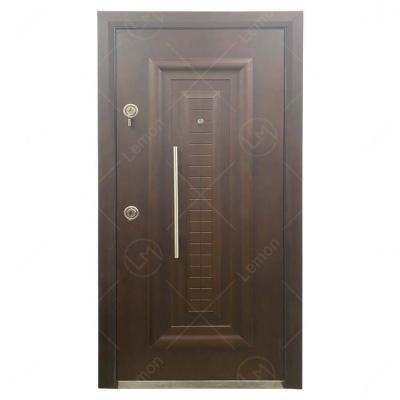 China Most Popular Security Wood Artistic Wood Grain Steel Door High Security Armored Door For Front for sale