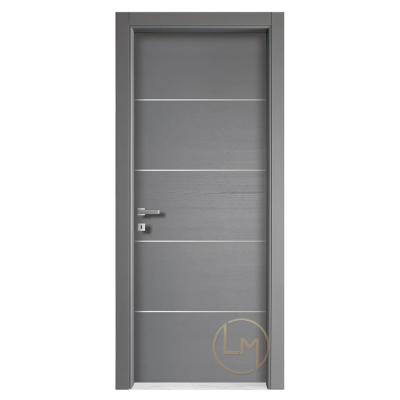 China Factory Direct Sale Waterproof 4 Panel Shaker Prehung 32x79 Dark Gray Interior Wood Doors for sale