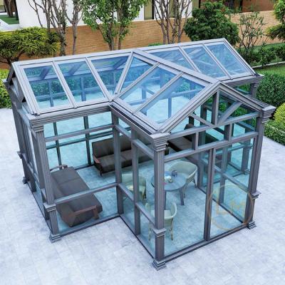 China Latest Fashion Modern Design Sunshade Low-E Room Energy Saving Aluminum Alloy Glass Solarium for sale