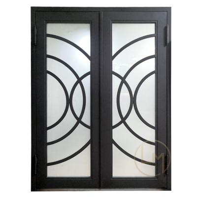 China High Safety Modern Design Iron Door Glass Can Open High Quality Door With Screen For House for sale