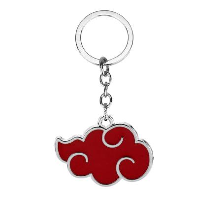 China Crystal Anime Akatsukied Red Cloud Logo Keychain Itachied Uchihas Pendant Keychain Car Accessories Gifts for sale