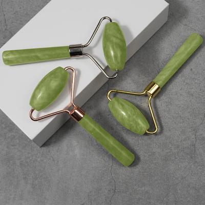 China Jade Beryl Facial Slimming Beauty Roller Massage Stick Facial Roller Skin Rejuvenation Wholesale Single Head Beauty Tool for sale