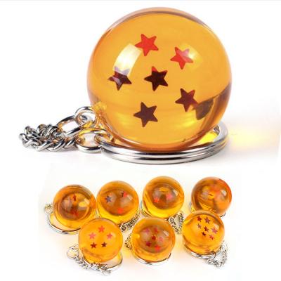 China NEW Anime Dragon Ball Z Keychains Llavero Chaveiro Plastic Orange Plastic Keychains 1-7stars Goku Dragonball Pendant Gift For Fans for sale