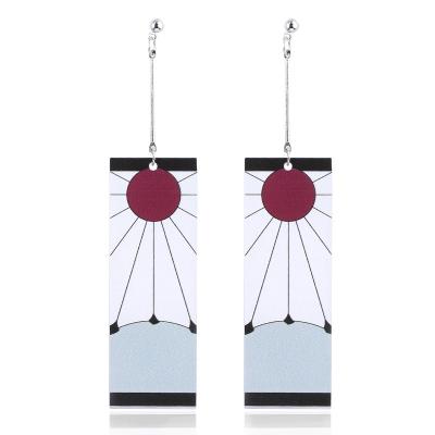 China CLASSIC Anime Acrylic Drop Earrings Demon Slayer Kimetsu No Ghost Earings Yaiba Blade For Women Men Cosplay Jewelry Accessories Gift for sale