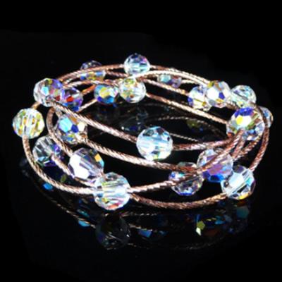 China Bling Crystal Beaded Bracelets Colorful Crystal Wrap Bracelet Ethnic Transparent Jewelry For Women for sale