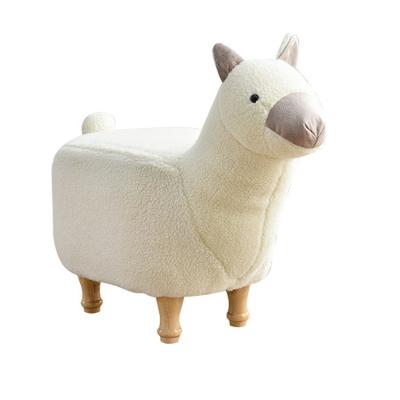 China Modern Convertible Home Wooden Kids Home Decor White Sheep Velvet Stool Animal Stools Velvet Stools Storage for sale