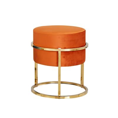 China Custom High Quality Velvet Soft Casual Furniture Foldable Kids Round Stool Storage for sale