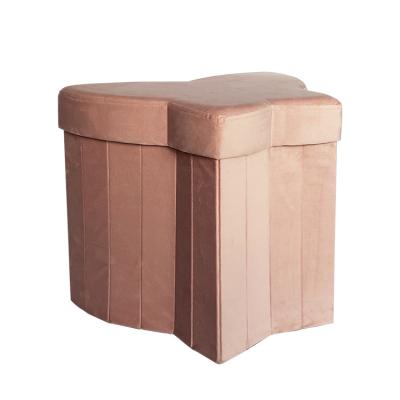 China Folding Cheap Price Velvet Storage Ottoman Stools Foldable Folding Storage Ottoman Bench for sale