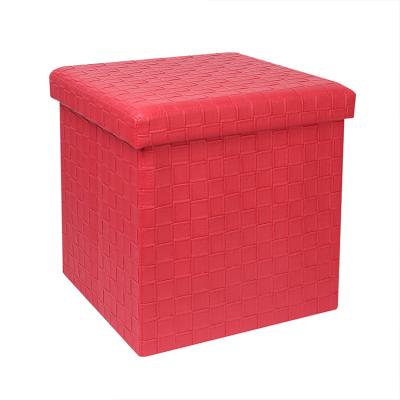 China Eco-friendly Modern Indoor Luxury Leather Folding Foot Step Storage Stool Home Stools for sale