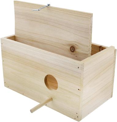 China Middle Bird Inches 8.7 x 5 x 4.75 Wooden Nest Boxes for Swallow Finch Parakeet Cages Fits for sale