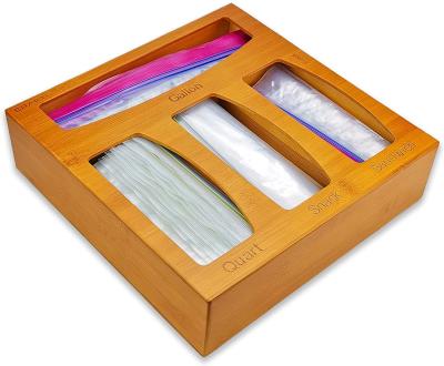 China Factory Price Viable Storage Bag Storage Organizer Bamboo Wood Ziplock Organizer for sale