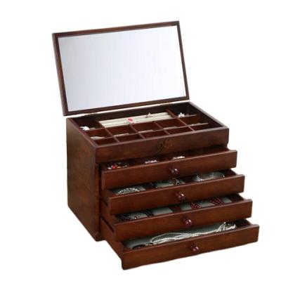 China (Other) Factory Price Adjustable Wooden Jewelry Box Multi-Lattice With Large Capacity for sale