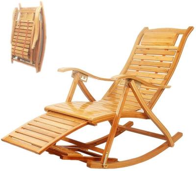 China 3-in-1 Adirondack Extendable Rocking Chair Foldable/Wooden Chairs/Sun Sofa Chairs and Recliners Outdoor Folding Rocker Made of Bamboo for sale