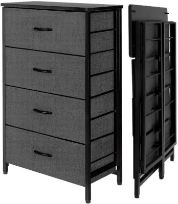 China Modern Vertical Dresser Storage Tower For Closet 4 Drawer Foldable Organizer Unit Storage Dresser for sale