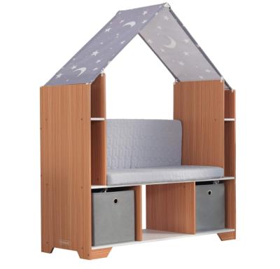 China Contemporary Children's Library Furniture With Storage Bins Bookcase With Storage Children's Library for sale