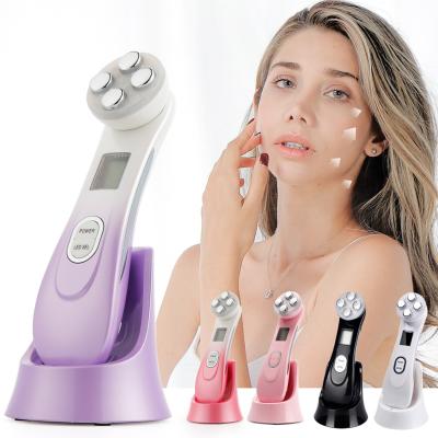 China Personal Ultrasonic Skin Revitalizer Beauty Care Products 5in1 RF EMS Vibration Ion Face Beauty Skin Care Tools Other Beauty Equipment for sale