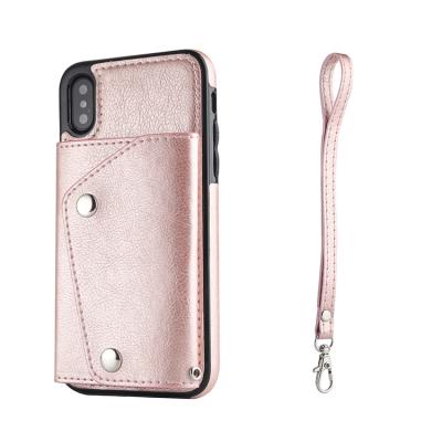 China High Quality PU Leather Leather Cover For iPhone 12 11 pro xr max 6 Se 7 8 Card Slot Cash Clip Girl Cell Phone Cover for sale