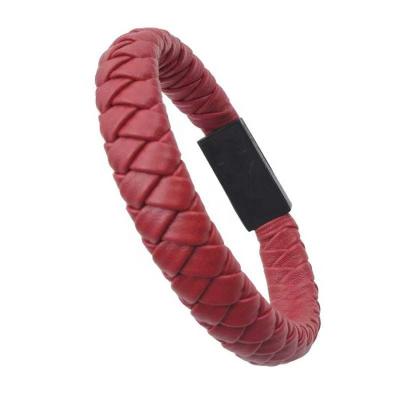 China Billing iPhone OEM PU Leather Wristband Micro USB Cable Sync Cord For Type-C Phone Wristband Android Cable for sale