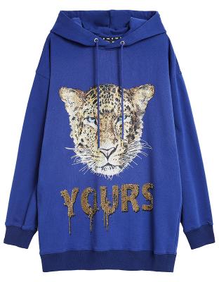 China Anti-wrinkle TCH Brand Heavy Cotton Oversized Men Crystal Hoodie Custom Embroidered Rhinestone Hoodies With Rhinestone String Rope for sale