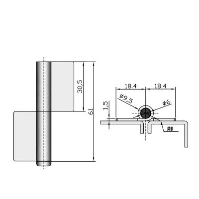 China High Quality Single Head Heavy Duty Craftsman Pin Stainless Steel Flag Welded Door Without Hole Hinge for sale