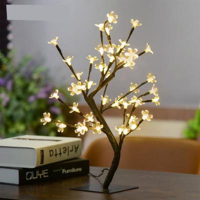 China Luz De LED 45CM Christmas Decoration Luminarias Table Lamp Night Lights Crystal Cherry Blossom 48-LED Xmas Tree Light for sale