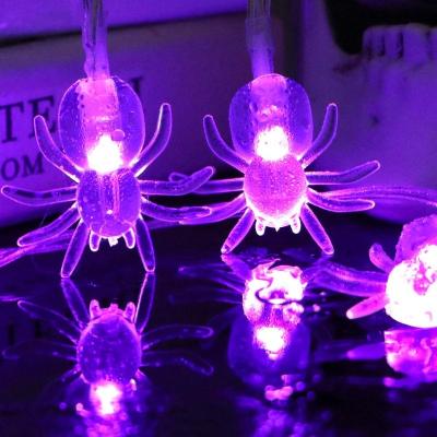 China Christmas Halloween Spider String Lights 20 LED Battery Operated Fairy Lights 7Ft for sale