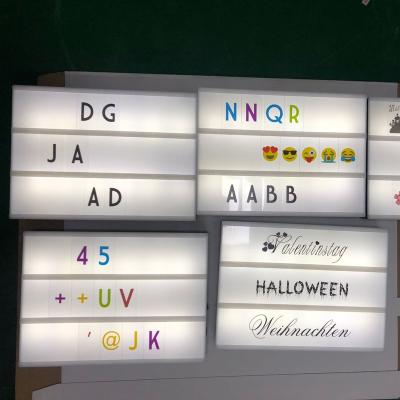 China Led Lighting DIY Alphabet Cinema Light Box Cinematic Led Light Box With Letters For Advertising A4 Size Cinema Color Changing Light Box for sale