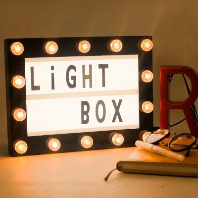 China Beautiful DECO A4 Marquee Light Box Letter Cinematic Light Box With Letters Sysbols Operation By AA Batteries And USB Cable for sale