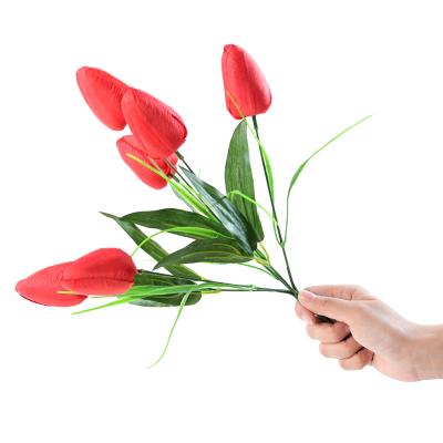 China China Artificial Flower Beautiful Colorful Artificial Flower Artificial Flowers For Home Decor Small Decoration Flowers Tulip 6 Head for sale