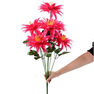 China Large Size Artificial Silk And Plastic Flowers For Home Decoration Fake Flowers Silk Chrysanthemums Bouquets Artificial for sale