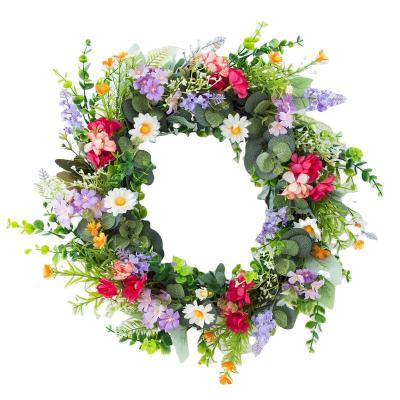 China 2021 new design office hotel bar decorative wreath home decoration for spring wedding home decoration artificial flower wreaths for sale