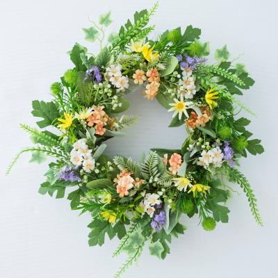 China Decoration garland for Front Door, handmade green leaves braid for summer spring and all season for sale