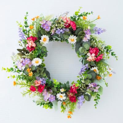 China Durable Decorative Garland Green Flowers And Leaves Wreath For Indoor And Outdoor Decoration for sale