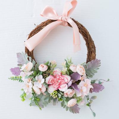 China Hot Selling Silk And Plastic Artificial Flower Garland And Garland Flowers Decorative Decorative Wedding for sale