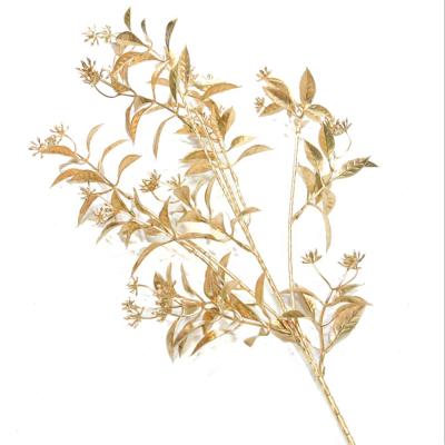 China Events Decoration Artificial Gold Leaves for Events and Holiday Decoration Pre-Lit Gold Twigs for sale