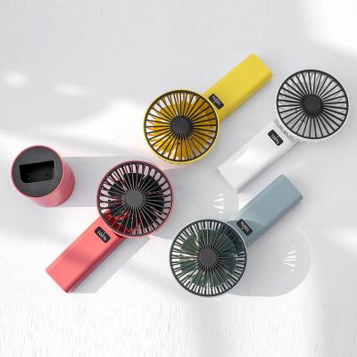 China LCD Display Air Pedestal Small Hand Portable Mini USB Rechargeable Cooler Fan for sale