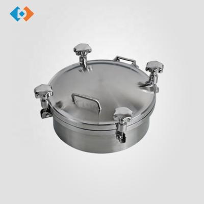 China Sanitary food and beverage tanks SS304 stainless steel pressure round manhole cover tank for sale