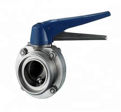 China General Stainless Steel Sanitary Butterfly Valve With Plastic Pull / Stainless Steel Multi-position Handle for sale