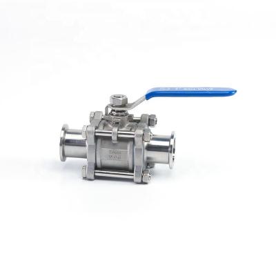 China General Sanitary 3PC Stainless Steel Clamped Ball Valve for sale