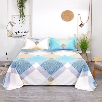 China Fashion Nondisposable 100% Organic Cotton Lattice Pattern Customized Bedding Set Sheets Set 4 Pieces for sale