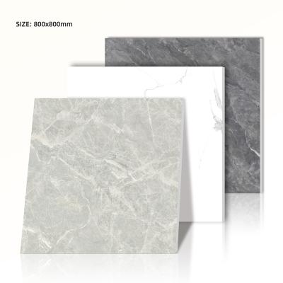 China Kitchen Garden Modern Hot Sale 80x80 Gray Marble Matte Porcelain Floor Tiles Non-slip Tiles For Flooring for sale