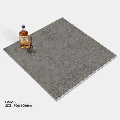 China 600x600 Modern Porcelain Matte Marble Non-Slip Wall Floor Dining Room Tile Ceramic Gray Building Rustic Tile for sale