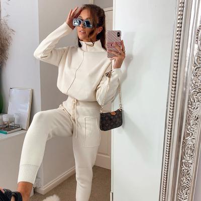 China Autumn Winter Custom 2021 Breathable 2 Piece Women Jogger Sets Jumper Gym Custom Workout Velvet Top Crop Hoodie Oversized Sweatshirt for sale