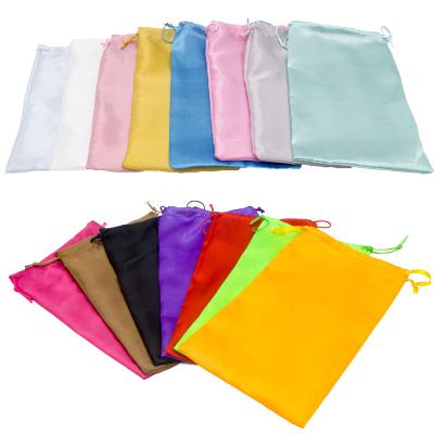 China Recyclable Custom Branded Hair Extension Storage Satin Silk Bag for sale