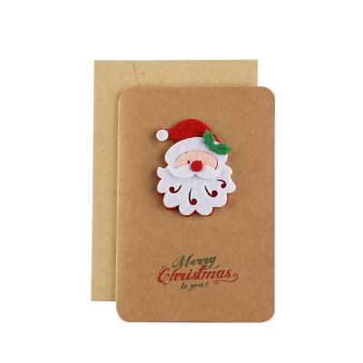 China Recyclable Wholesale Custom Printing Kraft Paper Holiday Merry Christmas Greeting Cards Set With Envelopes for sale