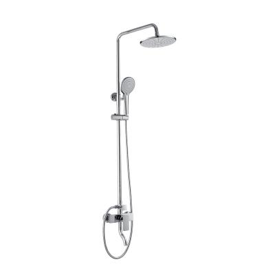 China With High Quality Sliding Bar Sanitary Ware Chrome Bathroom Rain Shower Mixer Waterfall Wall Mounted Shower Sets for sale