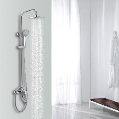 China With Slide Bar Modern High Quality Hot Cold Water Chrome Shower Set Brass Single Handle Wall Mounted Bathroom Shower Set for sale