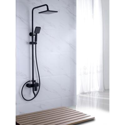 China With DQOK High Quality Wall Mounted Black Brass 3 Function Bathroom Rain Shower Mixer Waterfall Shower Sets for sale