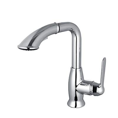 China HOT SALE Spray Pull Out Single Handle Bathroom Chrome Faucet Pull Out Brass Cold And Hot Basin Faucet for sale